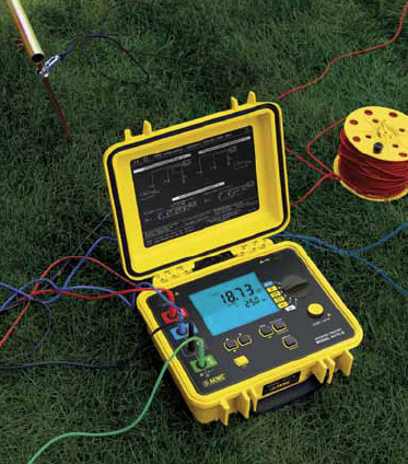 Demonstartion of testing soil resistivity with an AEMC Ground Resistance Tester